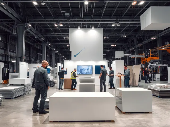 紧急展会项目使用场景：快速搭建中的展位